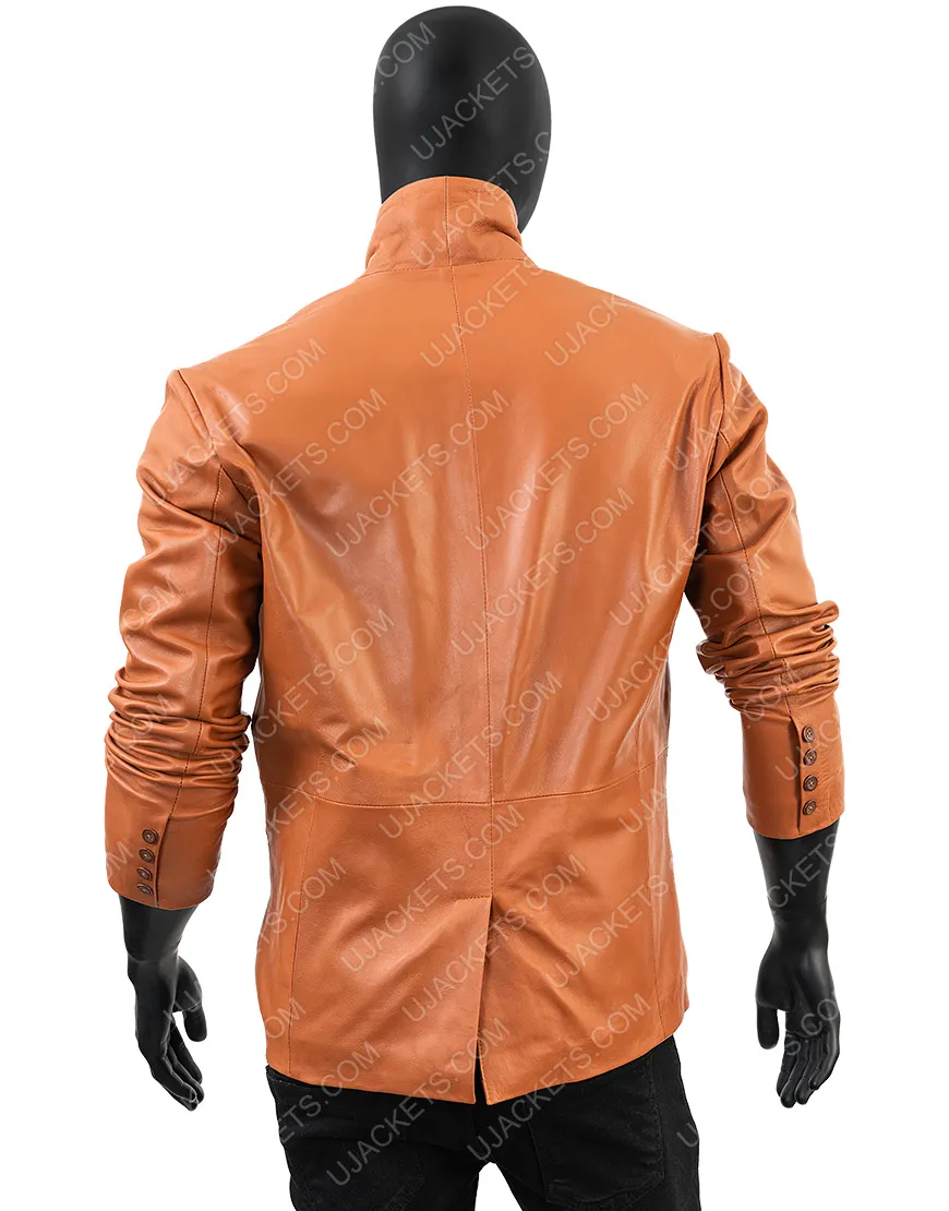 Men's Blazer Overcoat Jacket | Orange Genuine Leather Jacket For Men